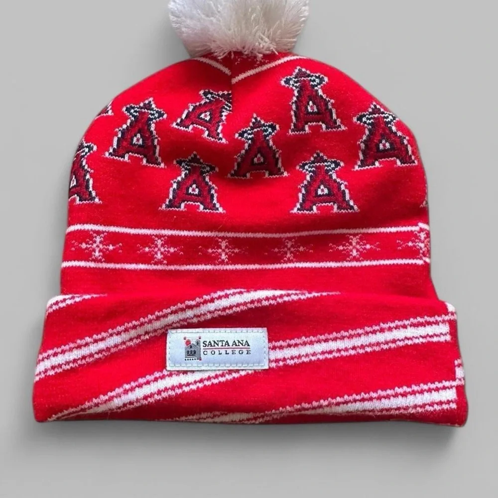 LA Angels Red & White Kids Beanie with Team Logo